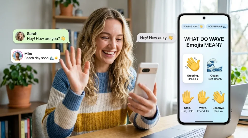 What do wave emoji mean?