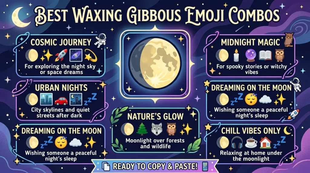 Best waxing gibbous emoji combos  copy & paste