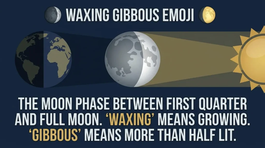 What do waxing gibbous emoji mean?